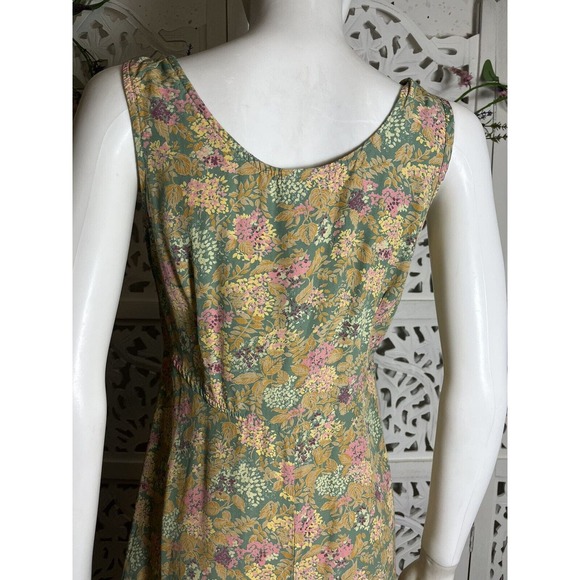 90s Y2K Rabbit Rabbit Rabbit Design Women’s Floral Sleeveless Midi Dress 8P - Picture 8 of 13